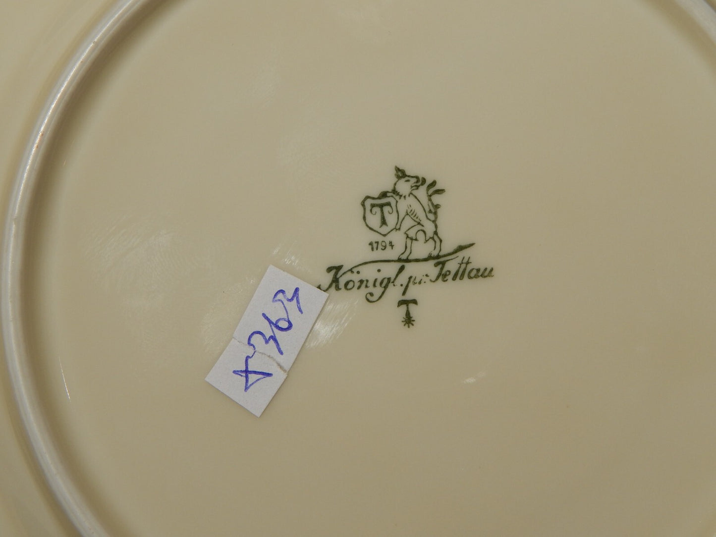 ANTICO EPOCA ART DECO SERVIZIO TORTA DESSERT 6 PIATTI PORCELLANA ROYAL TETTAU