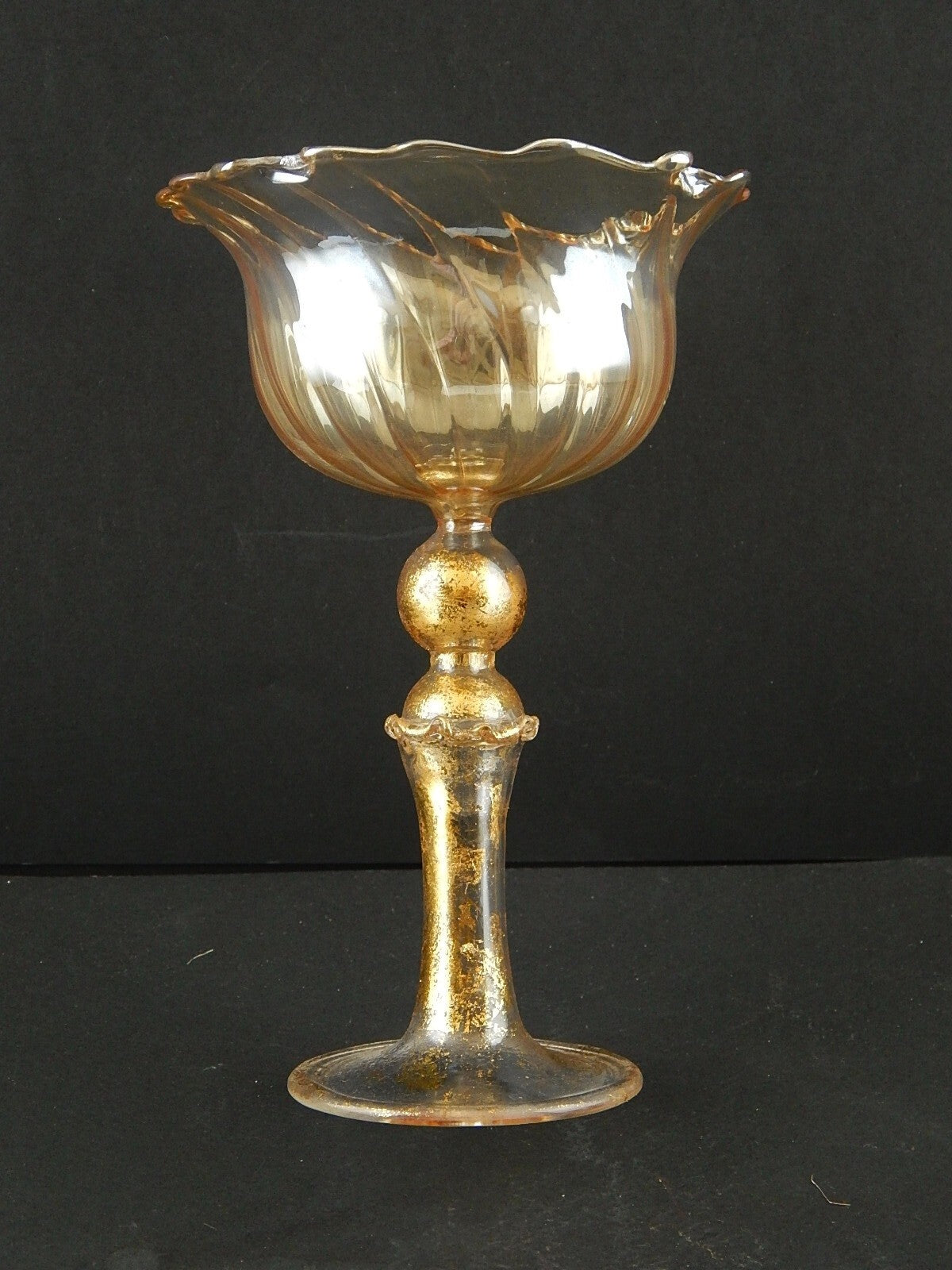 VINTAGE TIPETTO DEL DOGE CALICE MURANO VETRO SOFFIATO ARTISTICO COLLEZIONE A196