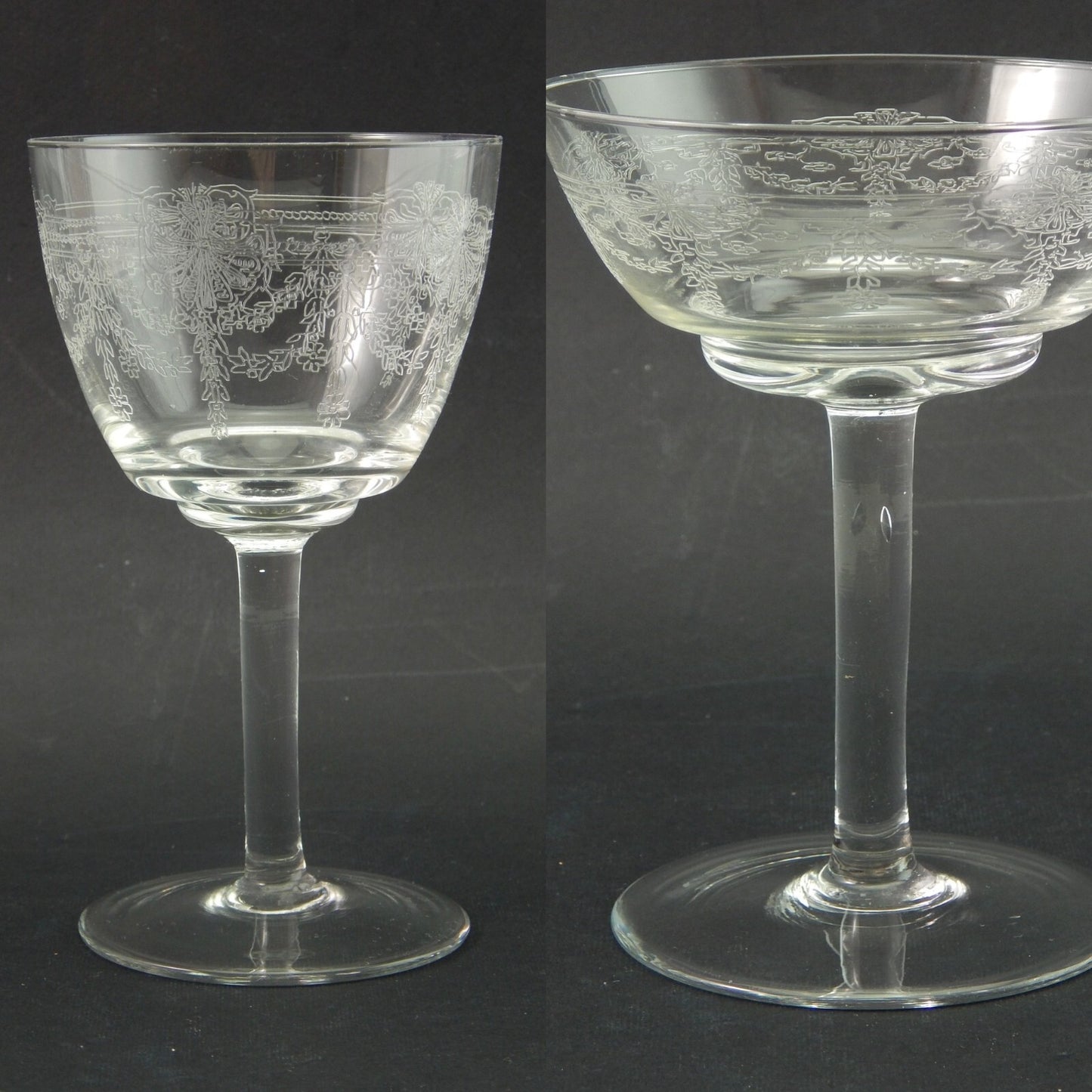 ANTICO LIBERTY SERVIZIO 20 CALICI VETRO SOFFIATO CRISTALLERIA VAL D'ELSA