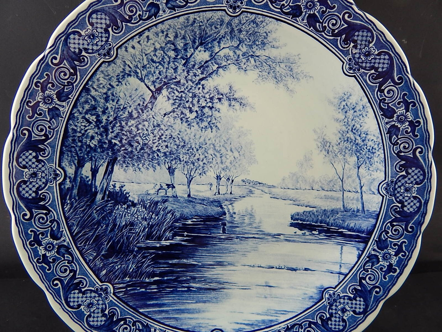 PIATTO COLLEZIONE PORCELLANA CERAMICA 1960 DELFTS ROYAL SPHINX MAASTRICHT 31 CM