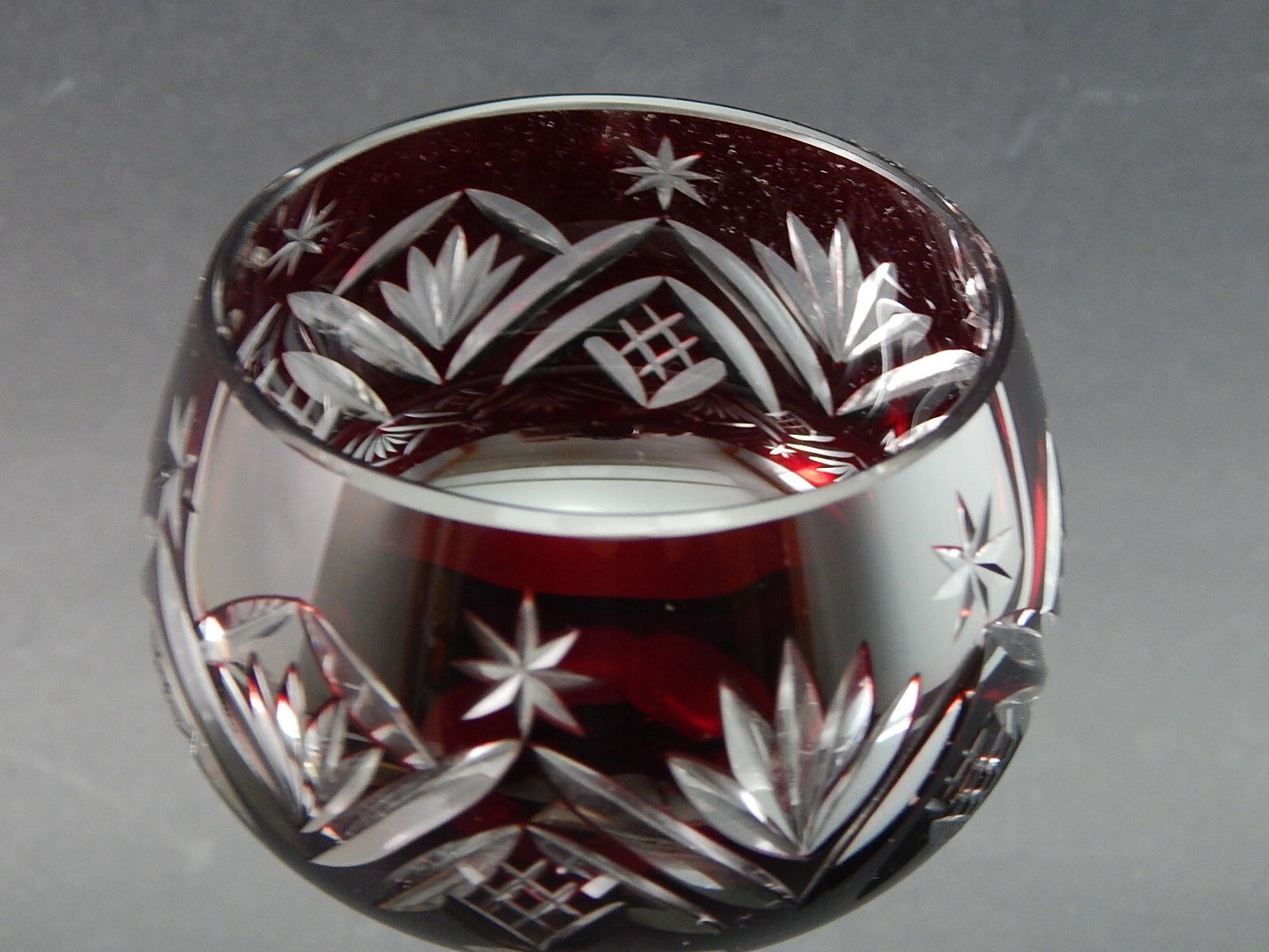 PREZIOSO ELEGANTE VINTAGE BICCHIERE CALICE CRISTALLO BOEMIA MOLATO