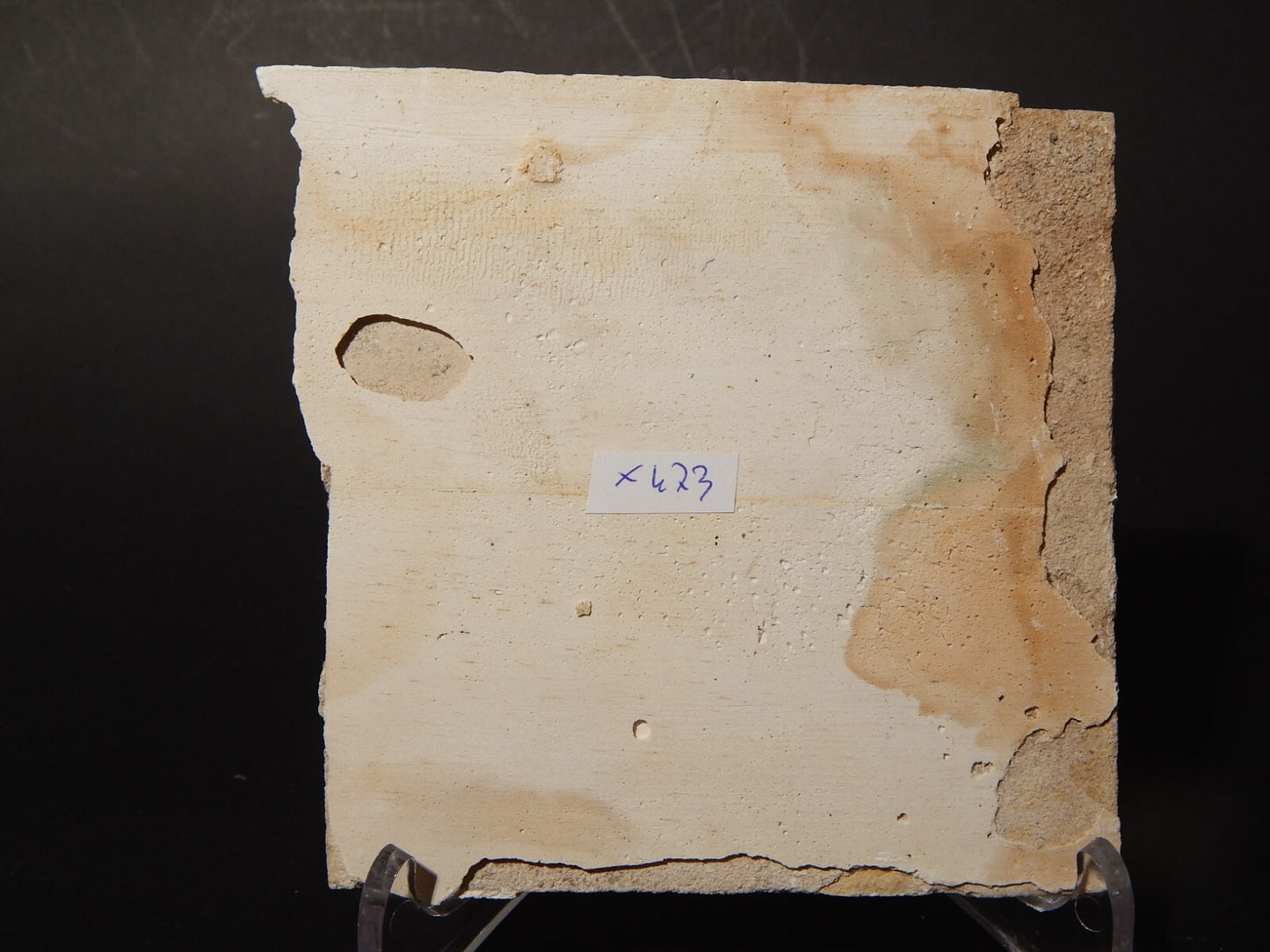 ANTICA PIASTRELLA MATTONELLA CERAMICA DELFT DEL 1700 DECORO AL MANGANESE (473)