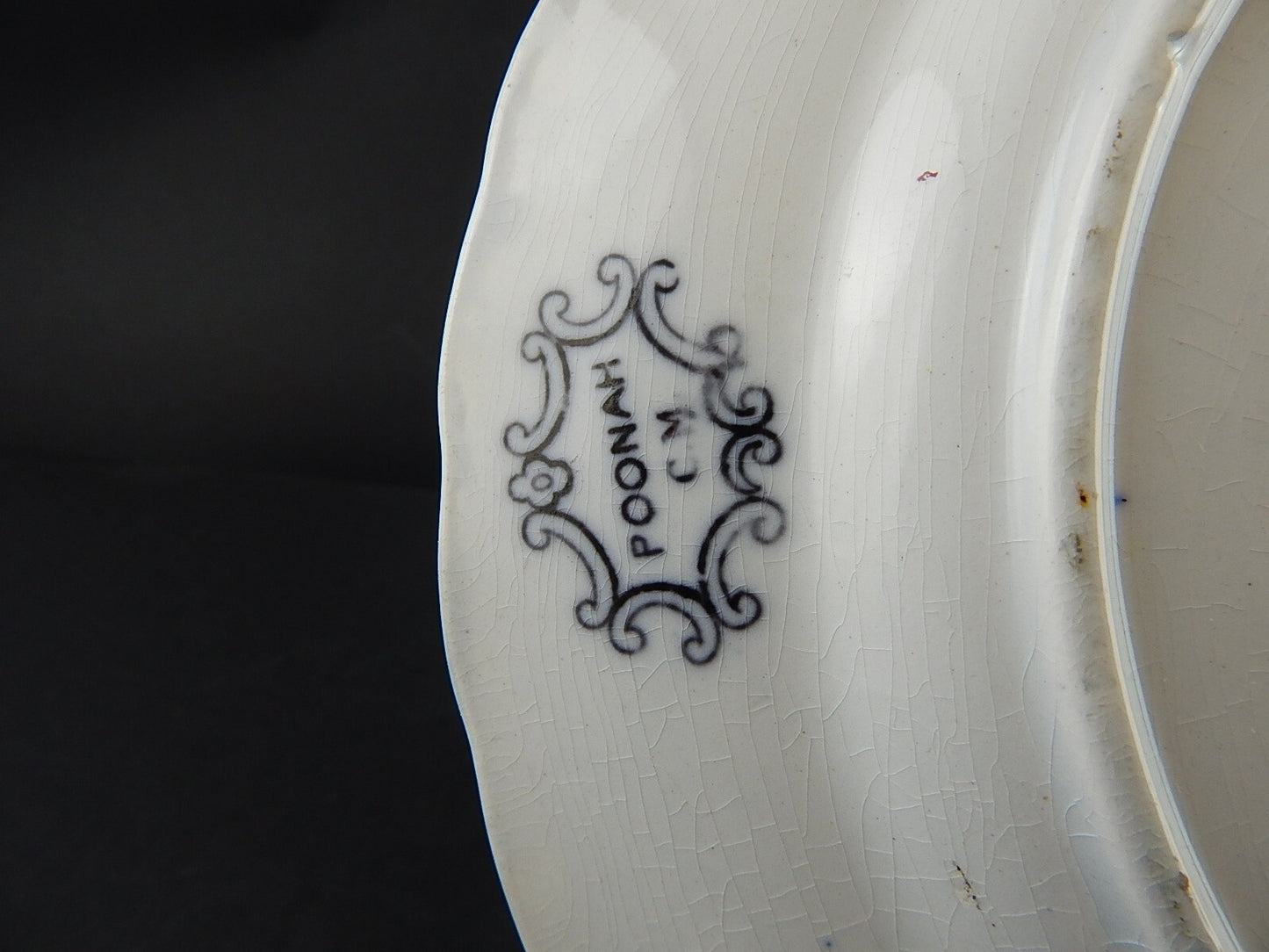 ANTICO RARO PREZIOSO PIATTO INGLESE CERAMICA CHARLES MEIGH POONAH DEL 1835