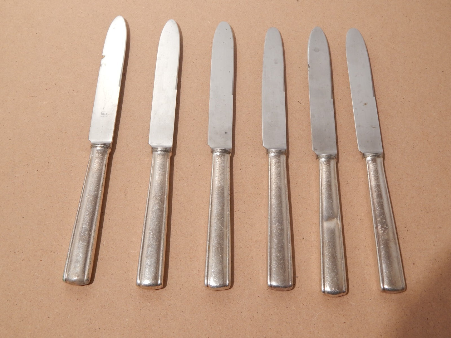 ANNI 50 ARTHUR KRUPP MILANO SET 6 COLTELLI ALPACCA ARGENTATE DESIGN GIO' PONTI #