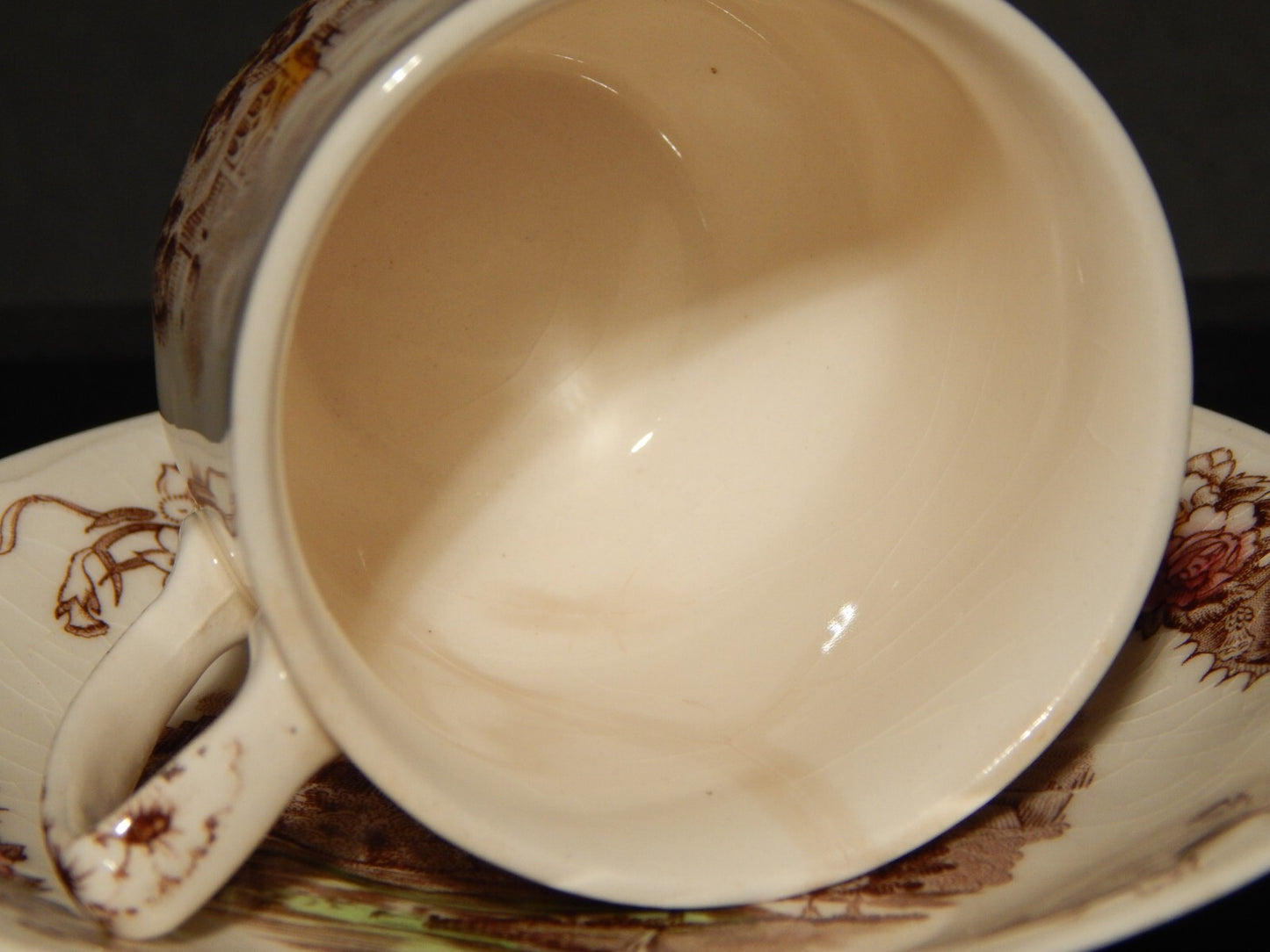 RETRO' TAZZINA CAFFE' PORCELLANA JOHNSON BROS ROYAL HOMES OF BRITAIN DIFETTI