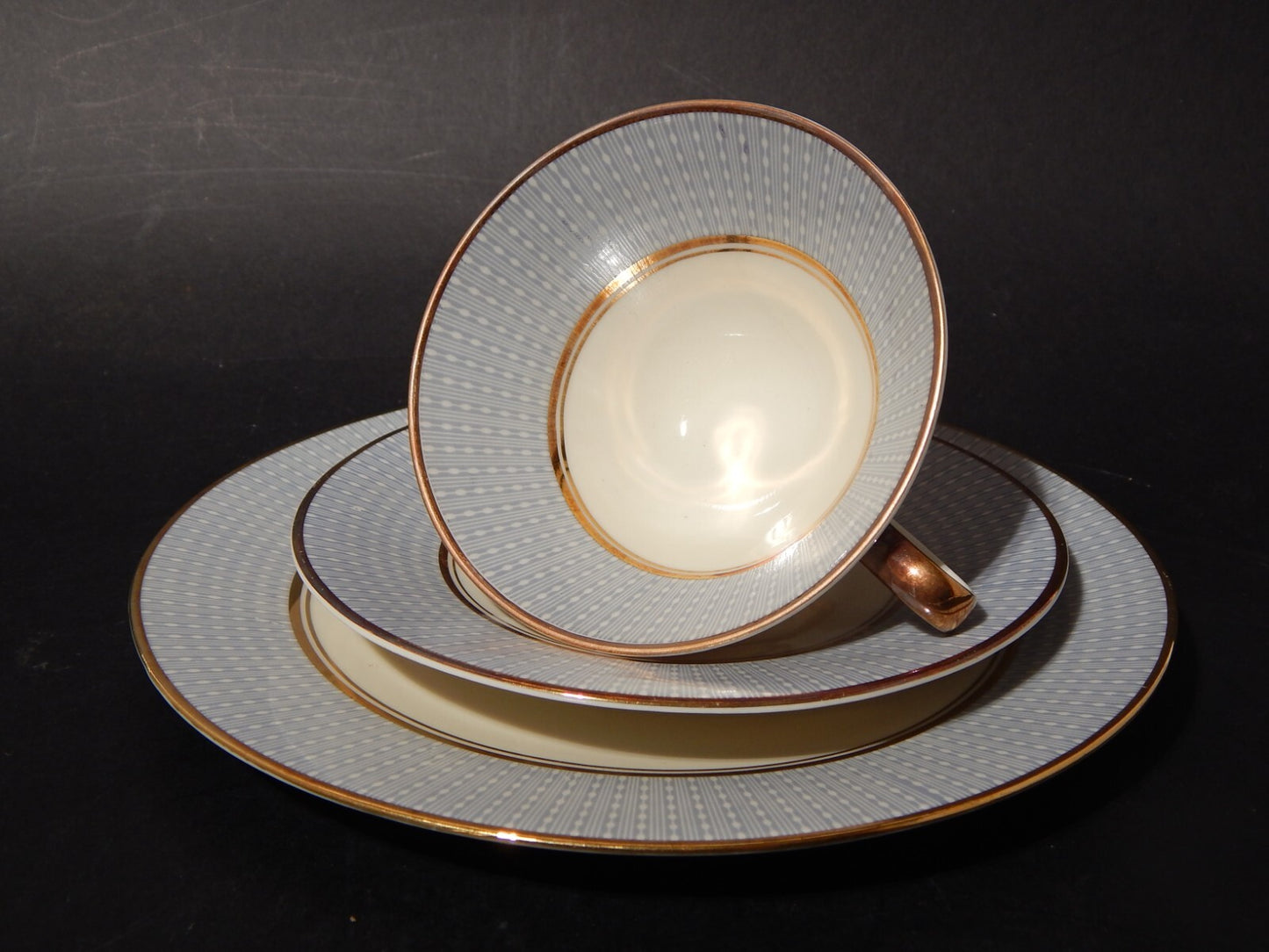 PREZIOSO RARO ART DECO TRIO TE' PORCELLANA ZEH SCHERZER BAVARIA DECORO A MANO