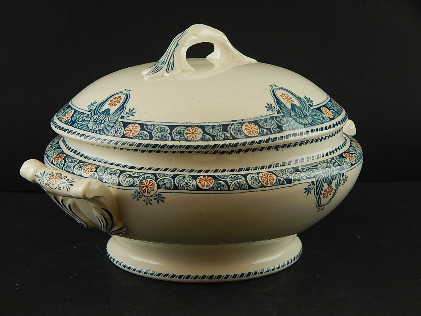 ANTICA ZUPPIERA CENTROTAVOLA LIBERTY CERAMICA LONGWY MODELLO LONDRES