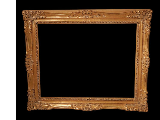 VINTAGE IMPORTANTE STILE VENEZIANA CORNICE IN LEGNO INTAGLIATA CON DORATURA