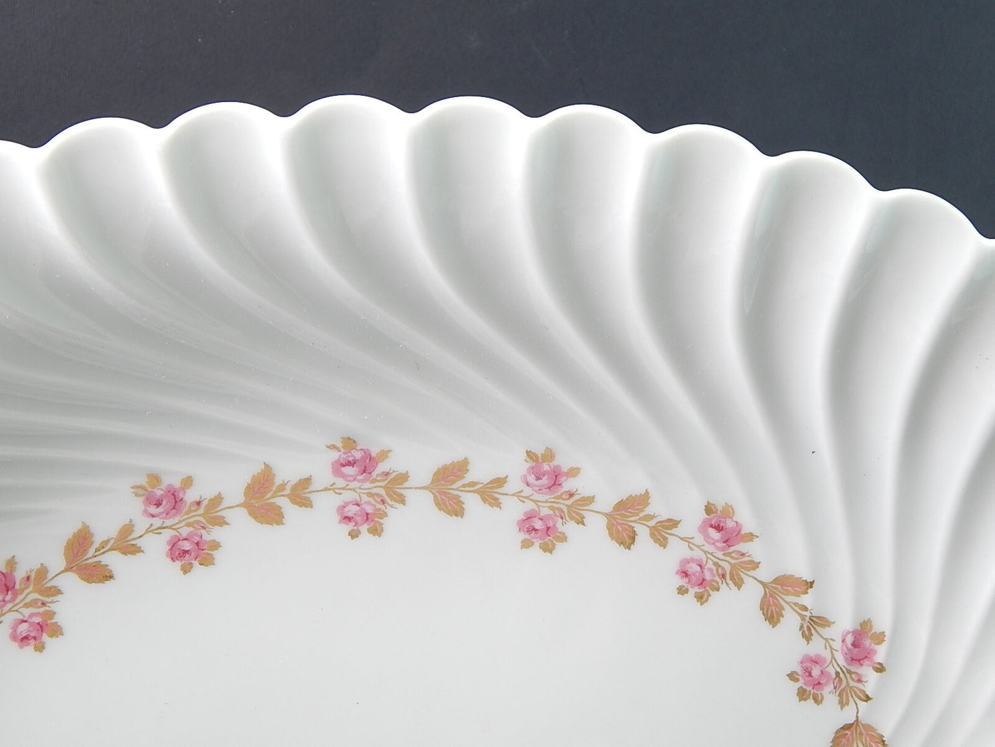 VINTAGE ELEGANTE VASSOIO OVALE PORCELLANA BIANCA FIORELLINI LIMOGES HAVILAND #