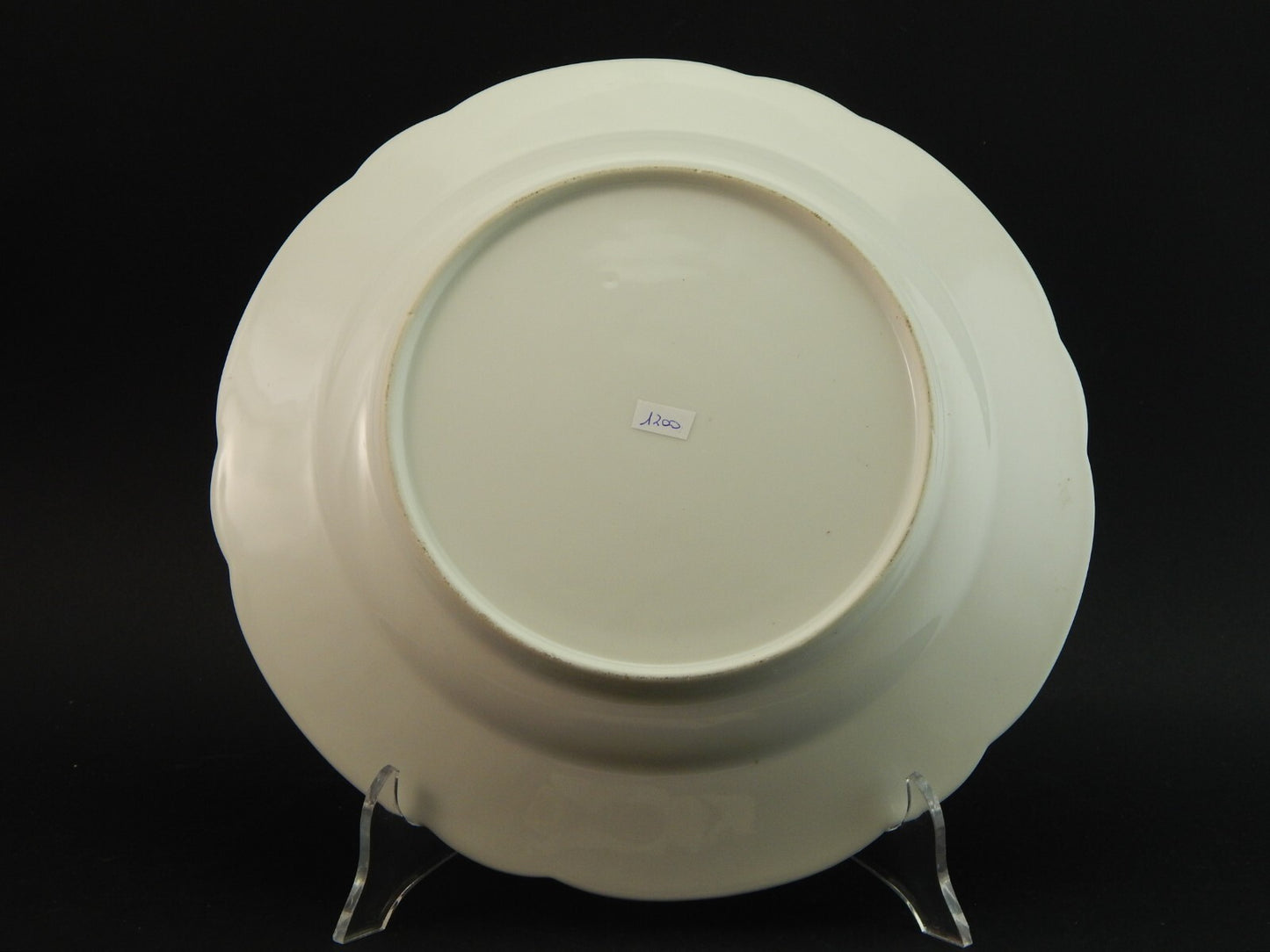 ANTICO LIMOGES VASSOIO ROTONDO PORCELLANA FINE 800 BOUQUET DI ROSE 31,5 CM