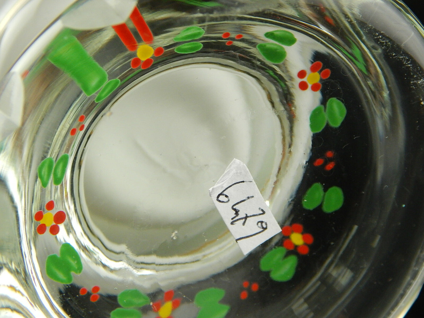 ANTICO BICCHIERE BOCCALE CRISTALLO MOLATO INCISO BOEMIA BIEDERMEIER INCAMICIATO*