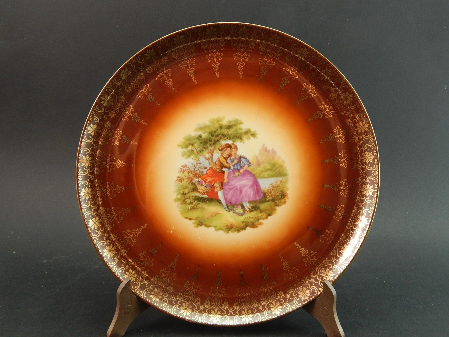 ANTICO SERVIZIO DESSERT PORCELLANA HUTSCHENREUTHER BAVARIA SCENE GALANTI