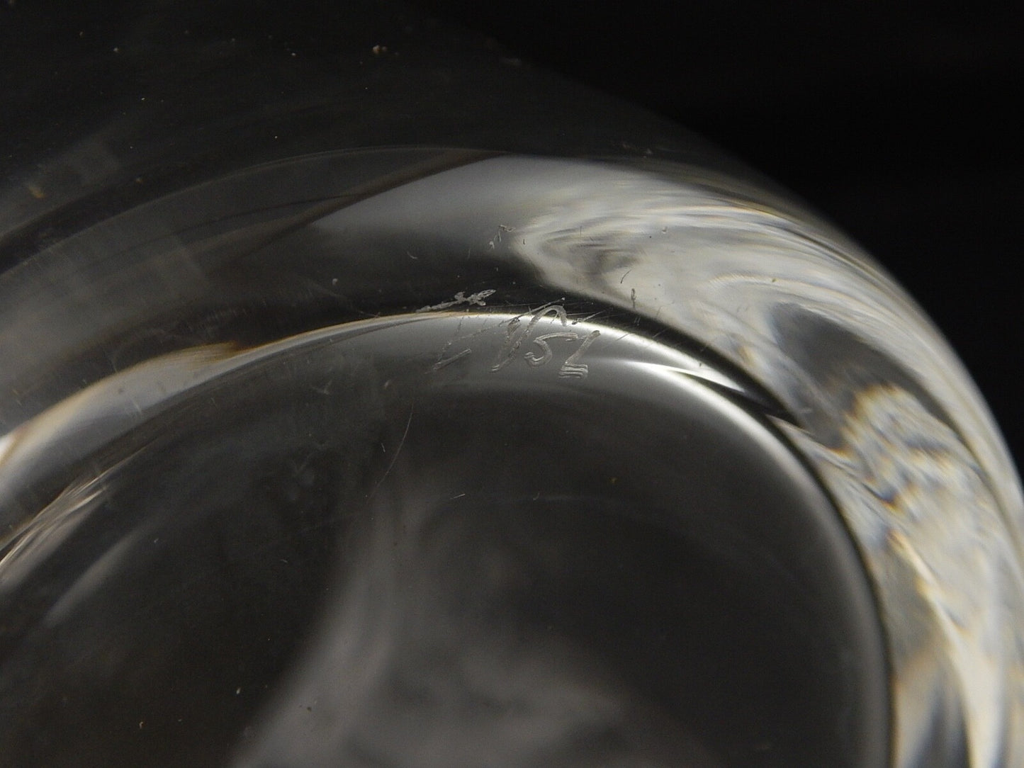 VAL ST LAMBERT FIRMATA ANTICA CARAFFA BOTTIGLIA CRISTALLO MOLATO PROFILO ORO