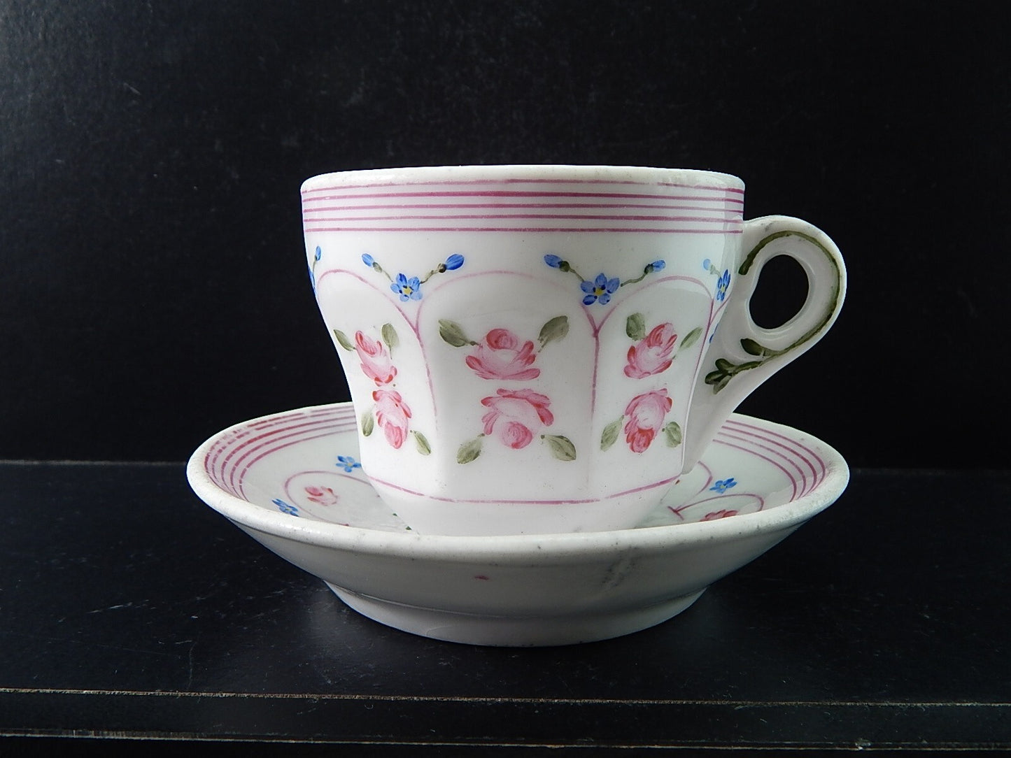 ANTICA TAZZA IMPERO PORCELLANA DOPPIO SPESSORE VECCHIO PARIGI DIPINTA PRIMO '800