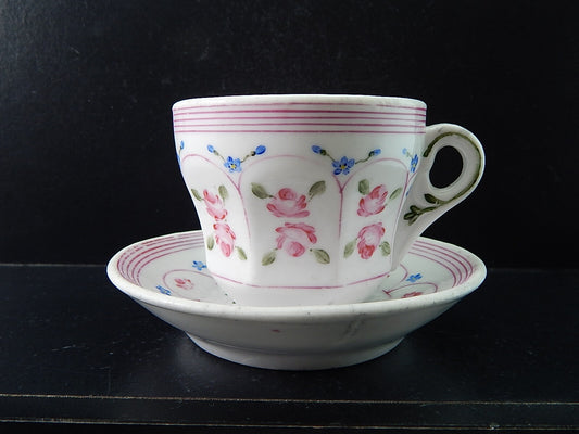 ANTICA TAZZA IMPERO PORCELLANA DOPPIO SPESSORE VECCHIO PARIGI DIPINTA PRIMO '800