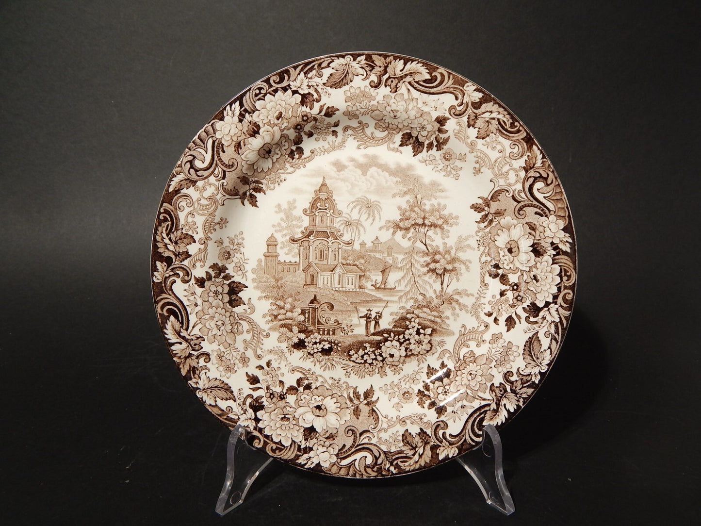 ANTICO PIATTO VITTORIANO 1800 PORCELLANA WEDGWOOD RARO DISEGNO ORIENTALE