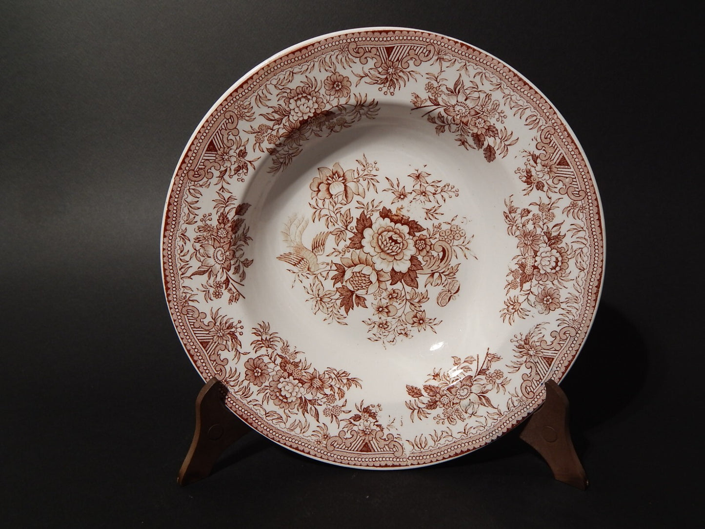 ANTICO 1920 PIATTO FONDO PORCELLANA VILLEROY&BOCH SAAR BASIN ASIATIC PHEASANT