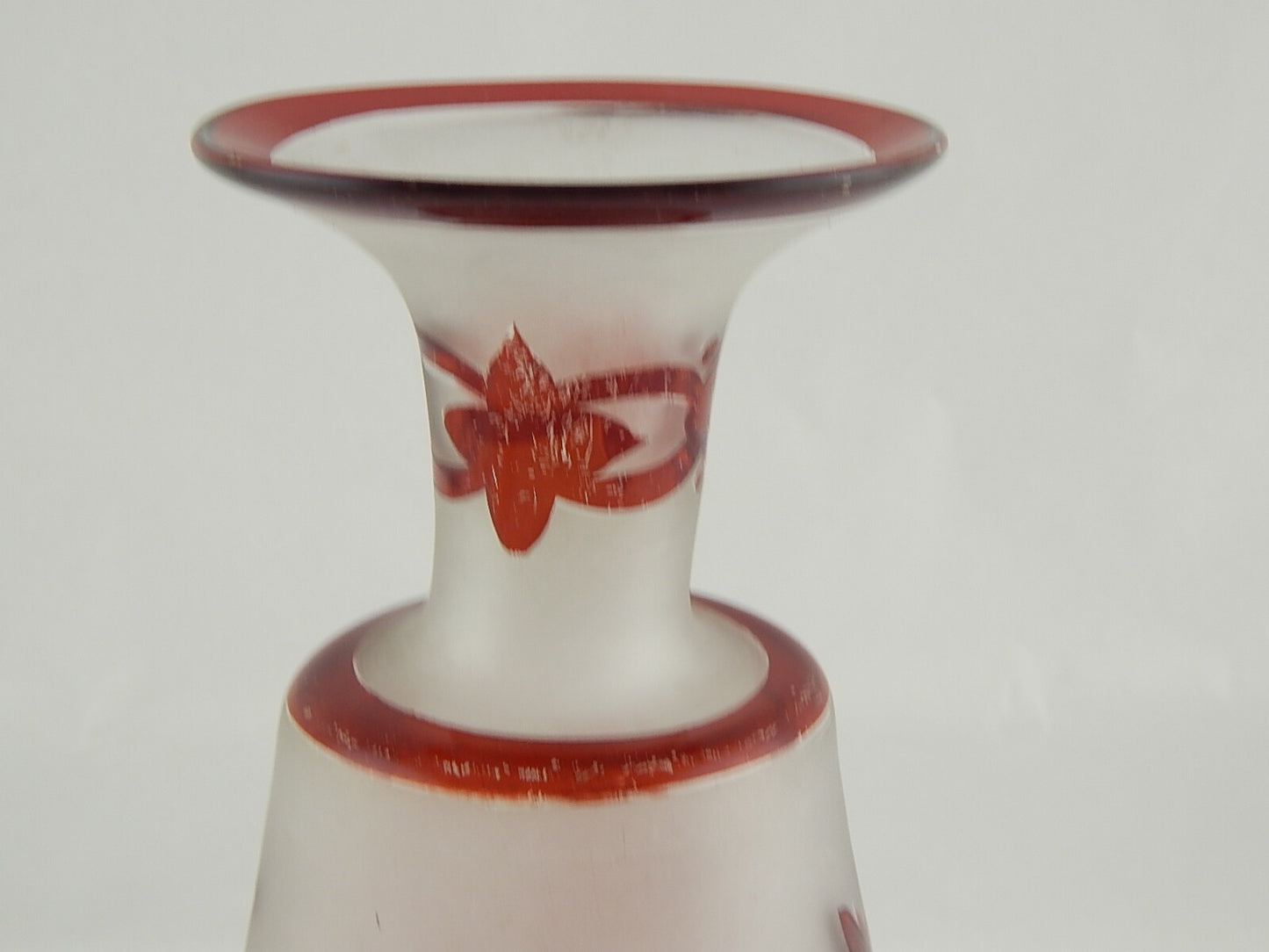 ANTICO RARO PREZIOSO VASO VETRO DA FORNACE INCISO INIZIO 1800 BIEDERMEIER IMPERO