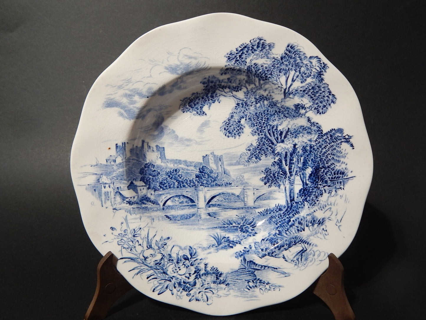 WEDGWOOD&CO VINTAGE PIATTO FONDO SEMI-PORCELLANA META' 900 COUNTRYSIDE