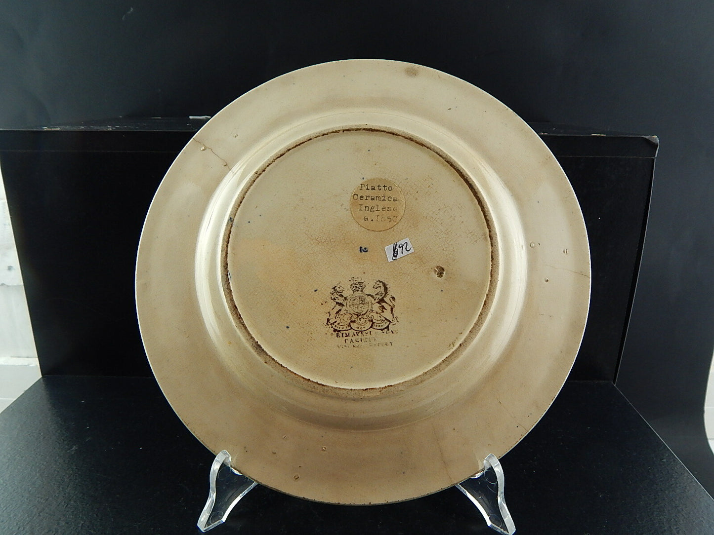 ANTICO PIATTO CERAMICA WILLOW PRIMAVESI &SON CARDIFF AND SWANSEA METÀ 1800