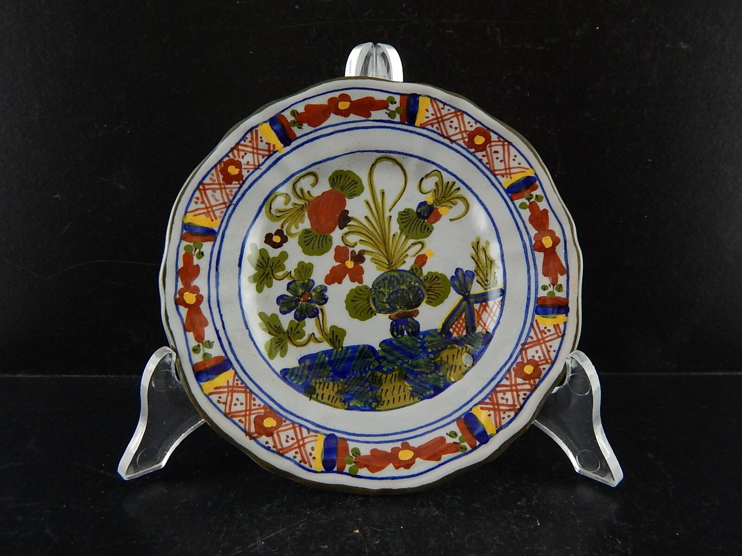 VINTAGE TAZZA CAFFE' AL GAROFANO CERAMICA MAIOLICA VECCHIA FAENZA HANDMADE ITALY