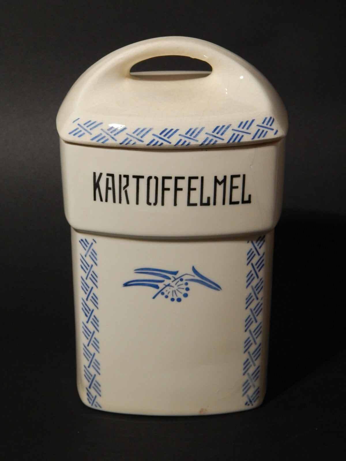 ART DECO VASO BARATTOLO CUCINA CERAMICA STAFFEL KARTOFFELMEL FECOLA PATATE