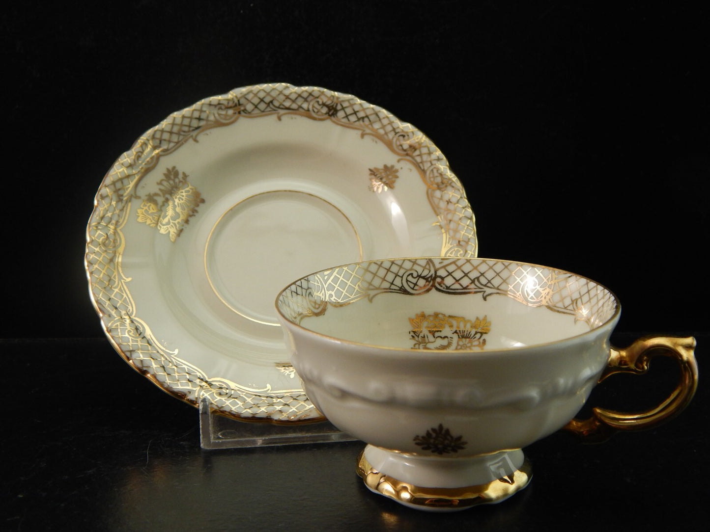 ANTICA ROCAILLE TAZZINA CAFFE' PORCELLANA VOHENSTRAUSS JOHANN SELTMANN BAVARIA #