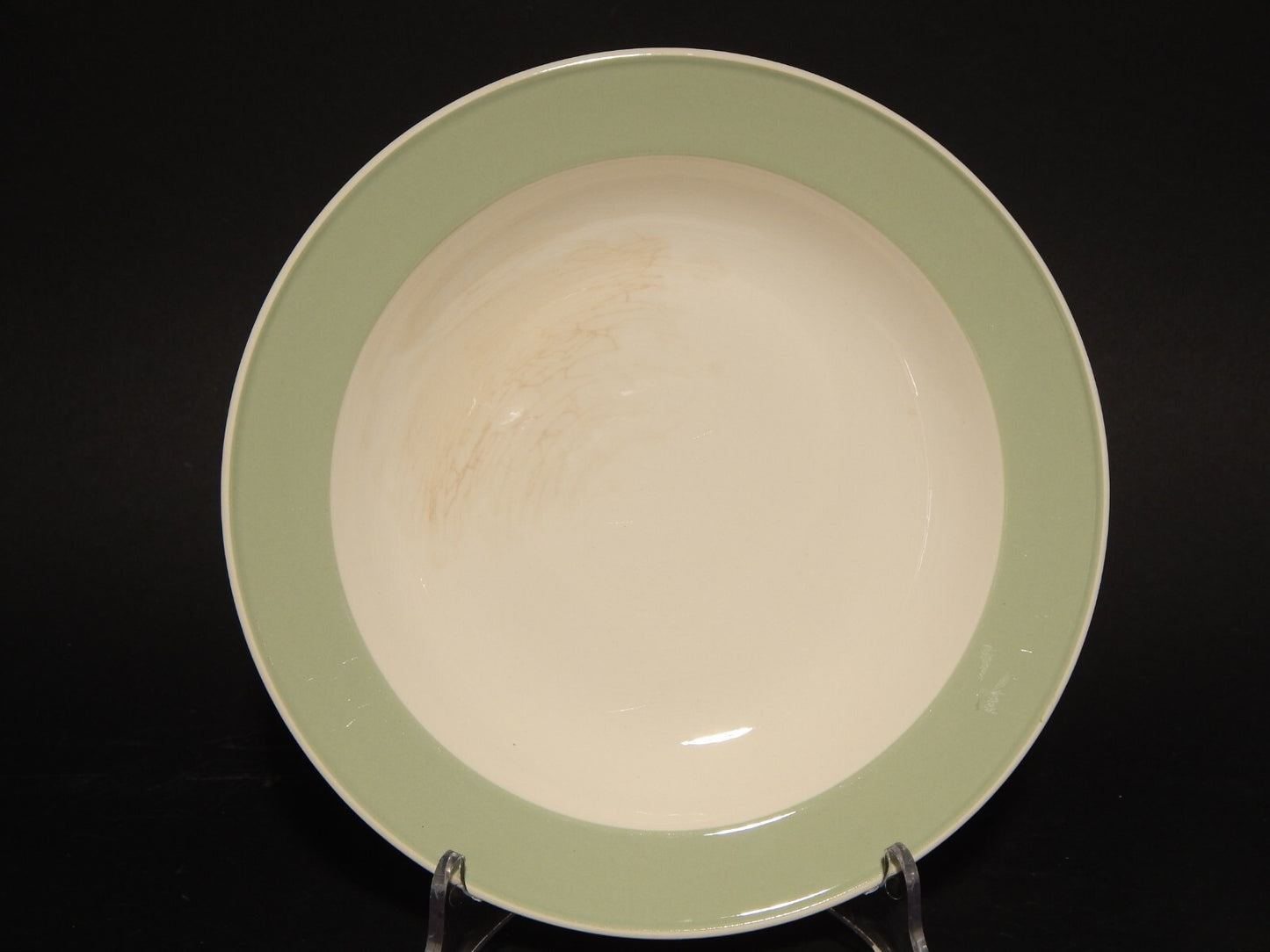 MODERNARIATO DEL 1946 VILLEROY&BOCH METTLACH PIATTO FONDO CERAMICA FASCIA VERDE