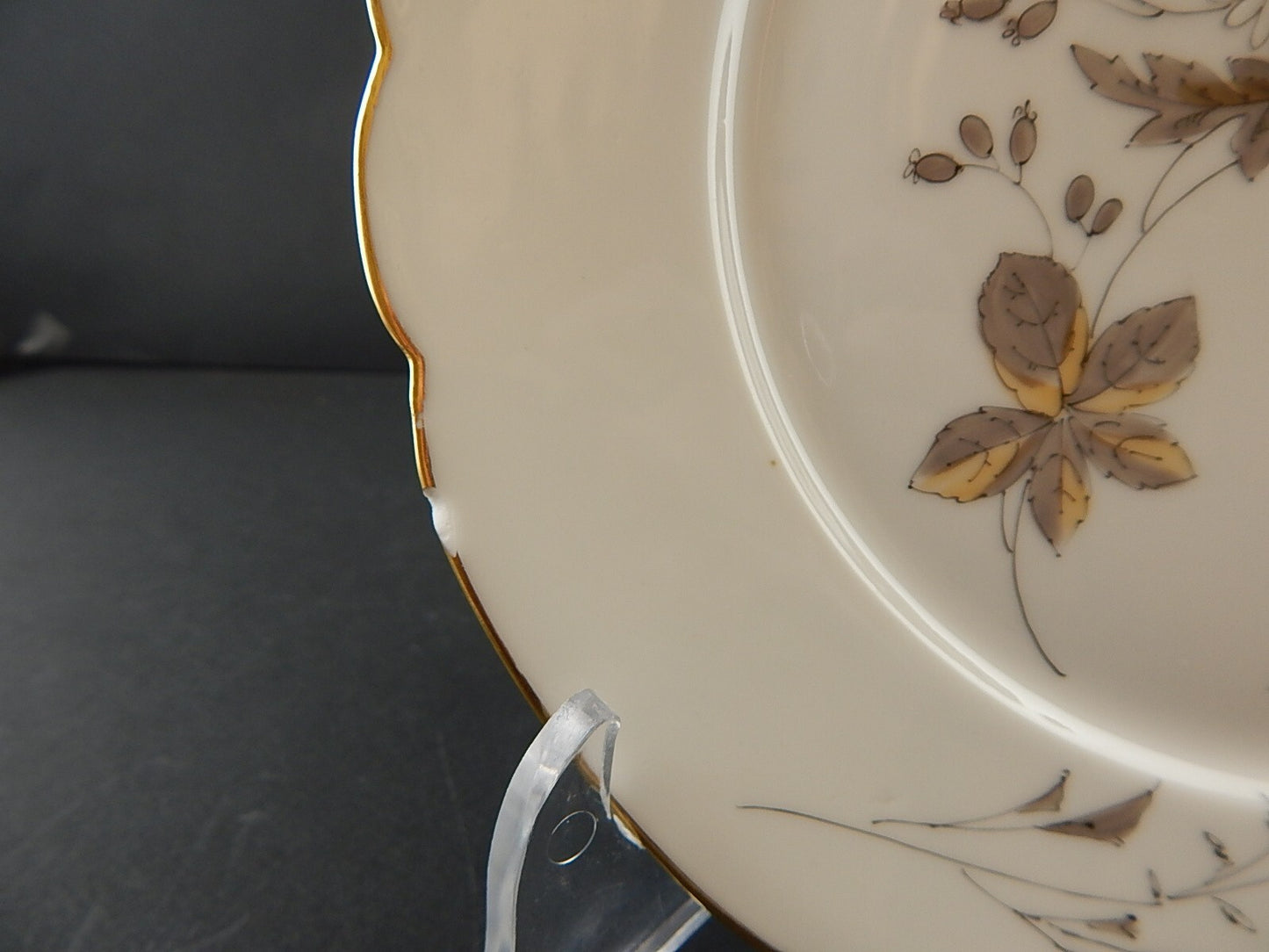 ANTICO PIATTO PORCELLANA GINORI DOCCIA DEL 1926 DECORATO A MANO DIFETTO A276