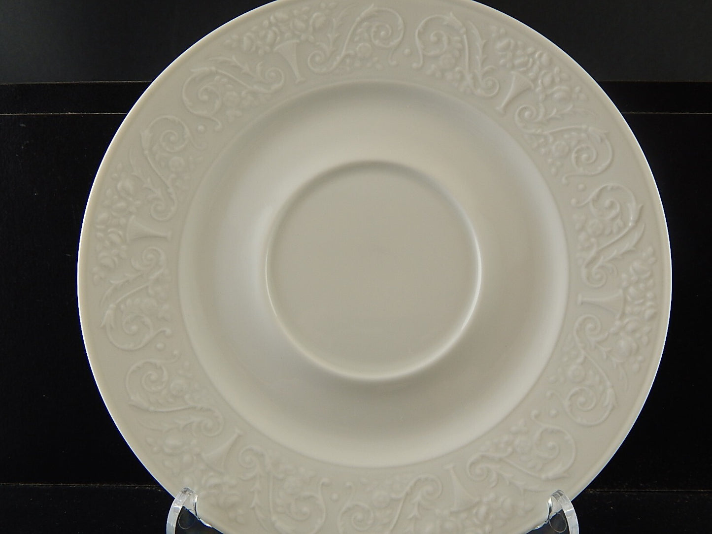 TAZZA BRODO LIMOGES RAYNAUD WASHINGTON PORCELLANA BIANCA DECORO ARABESCHI DEFECT