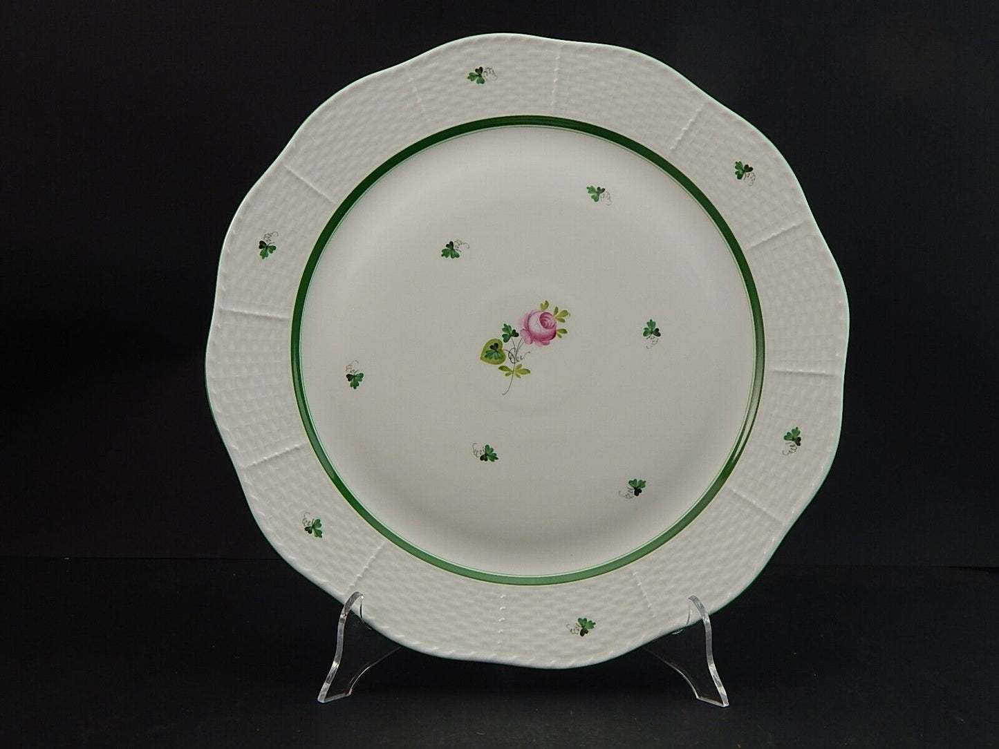 VASSOIO PIATTO PORTATA LA ROSA DI VIENNA PORCELLANA HEREND HUNGARY DIPINTO MANO