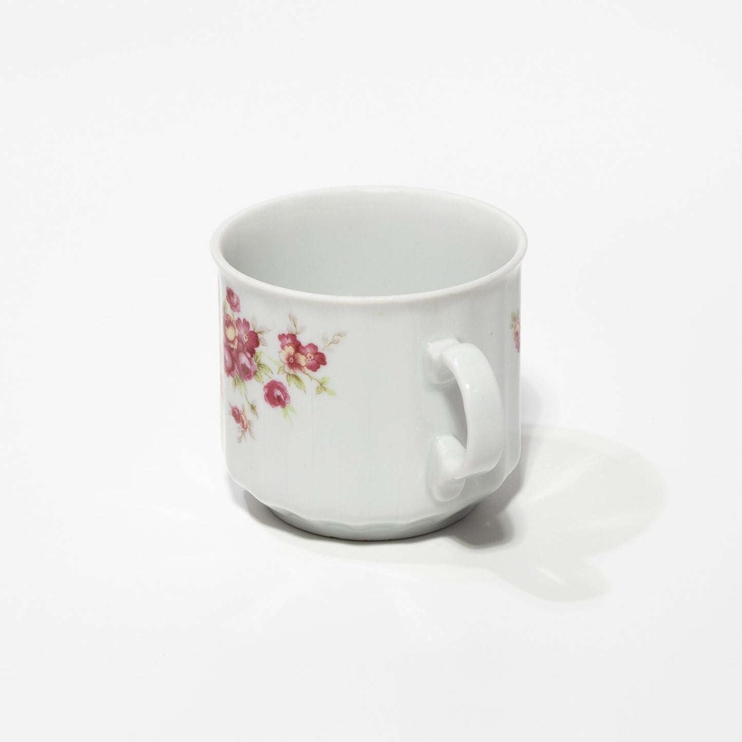 VINTAGE TAZZA TÈ PORCELLANA BIANCA E ROSELLINE BAVARIA SELTMANN WEIDEN W GERMANY