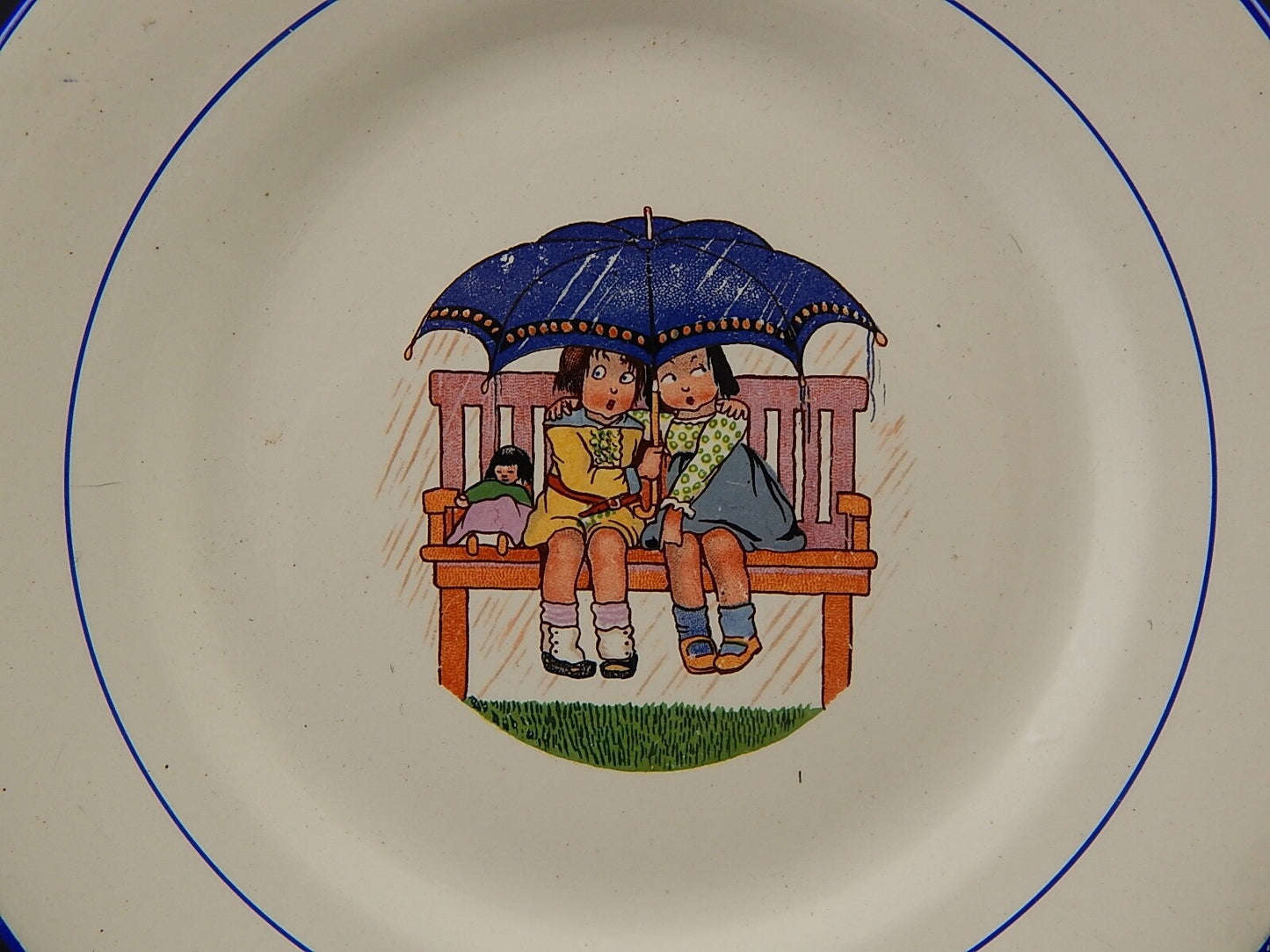 ANTICO RARO PIATTO COLLEZIONE INFANZIA CERAMICA FRANCESE E CHARBONNIER SALINS