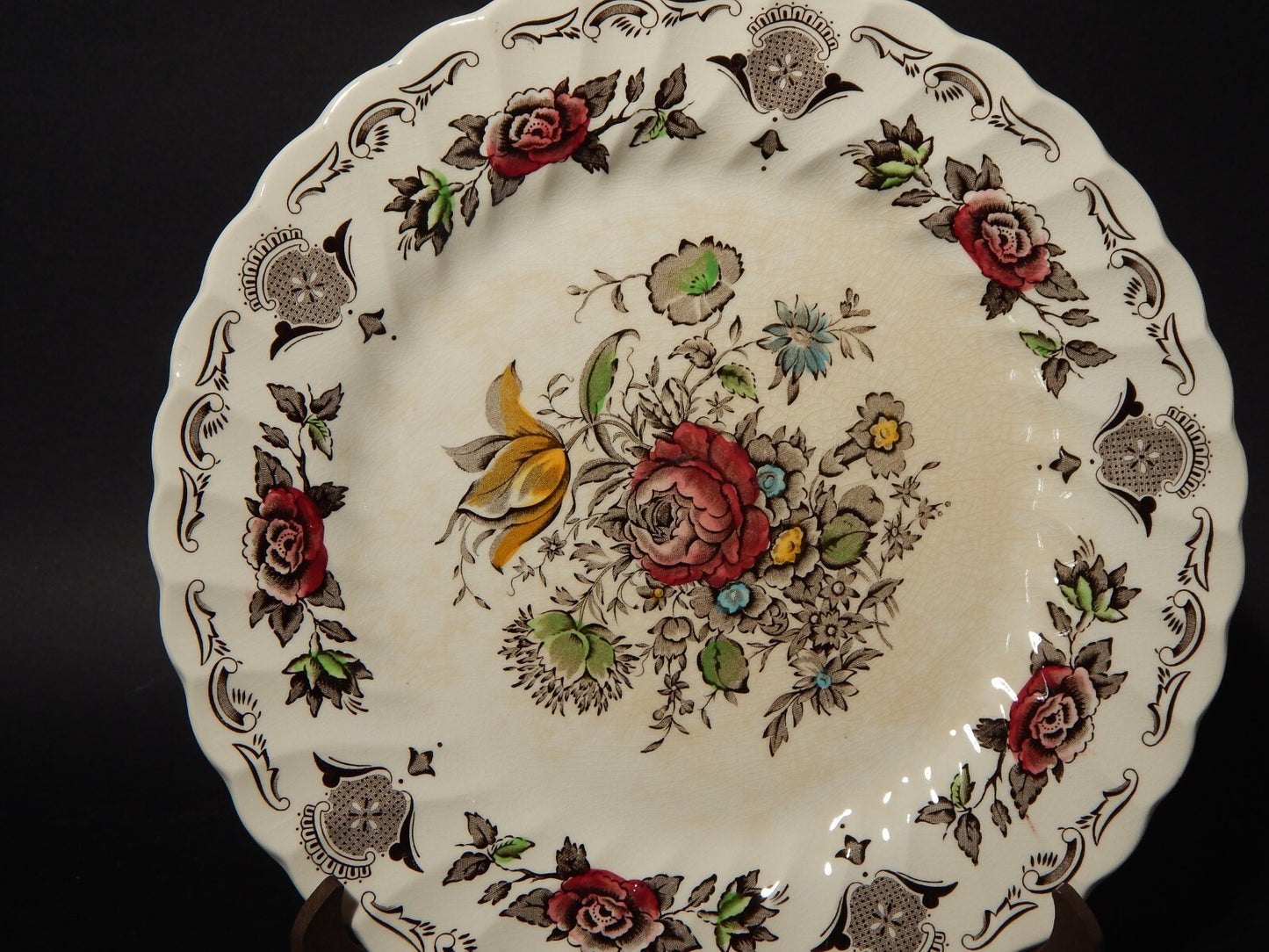 ANTICO SERVIZIO 6 PIATTI INGLESI CERAMICA MYOTTS STAFFORDSHIRE ENGLAND BOUQUET