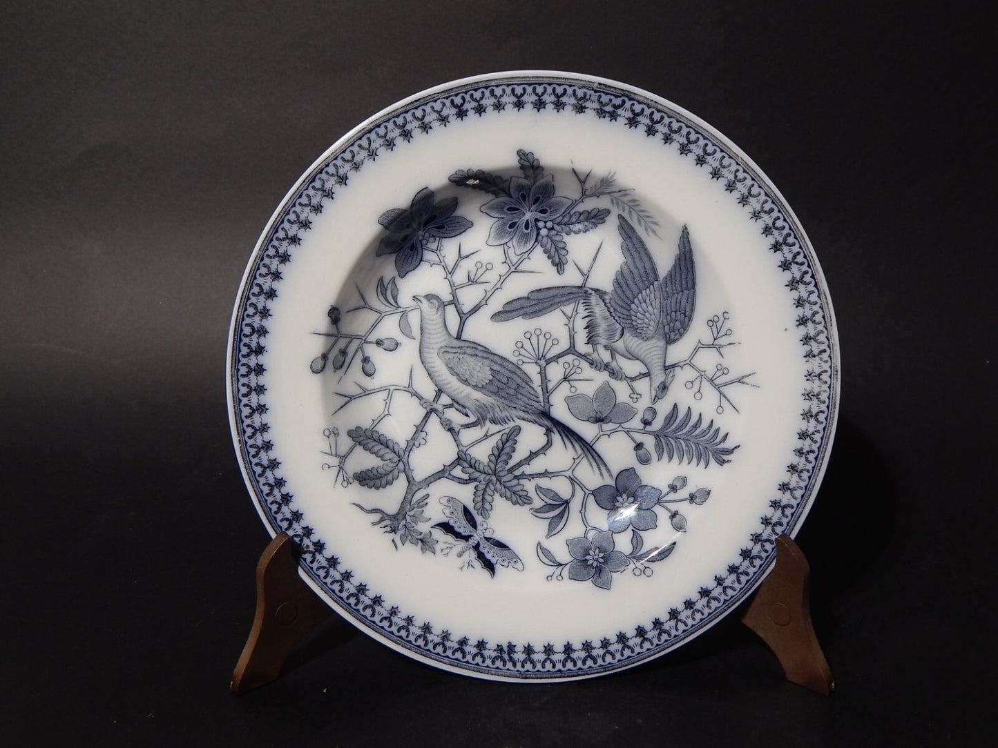 ANTICO ART NOUVEAU PIATTO PORCELLANA VILLEROY&BOCH METTLACH DECORO FASAN