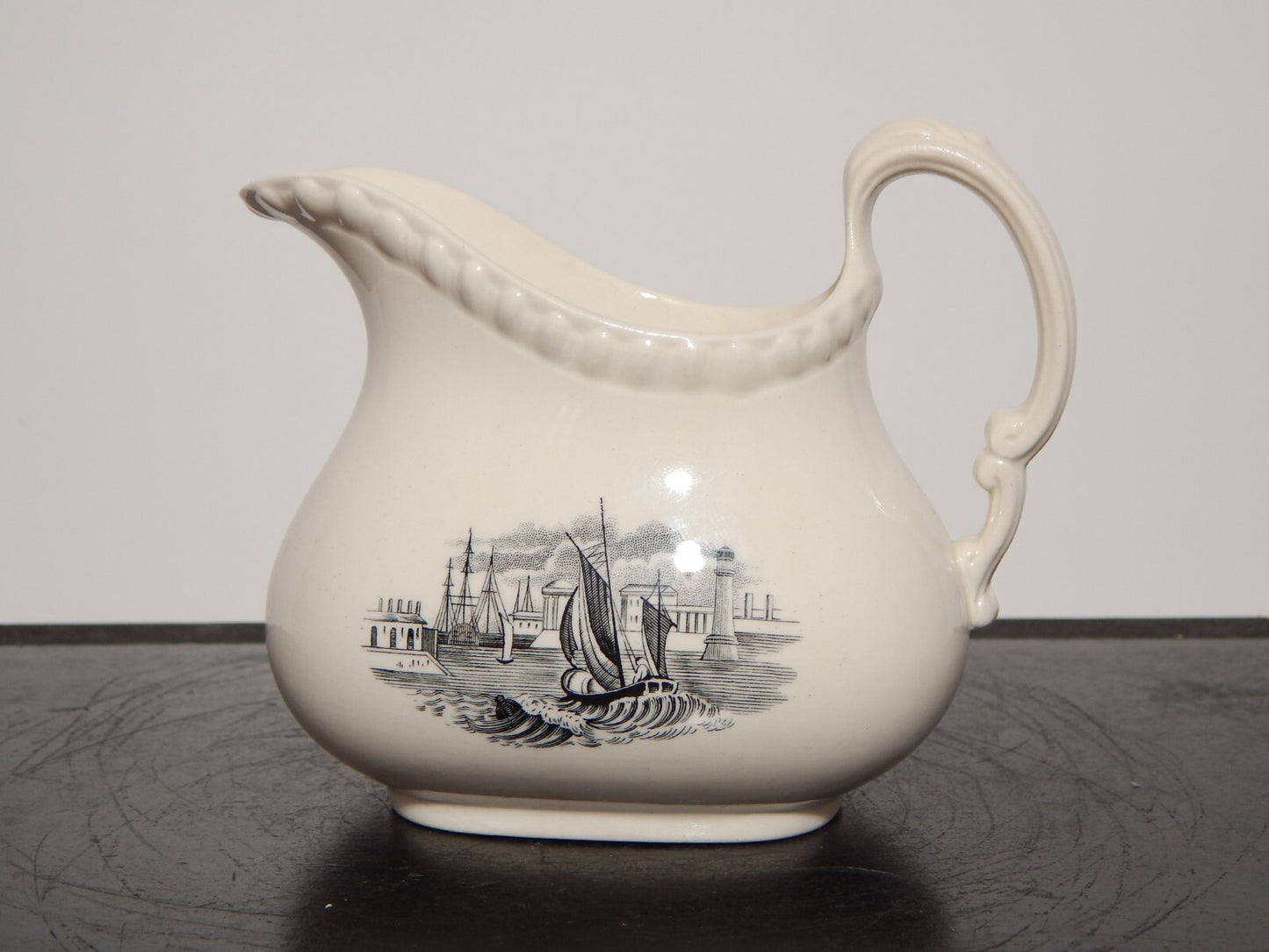 ANTICA LATTIERA BRICCO INGLESE SEMI PORCELLANA COPELAND SPODE PAESAGGIO MARINO