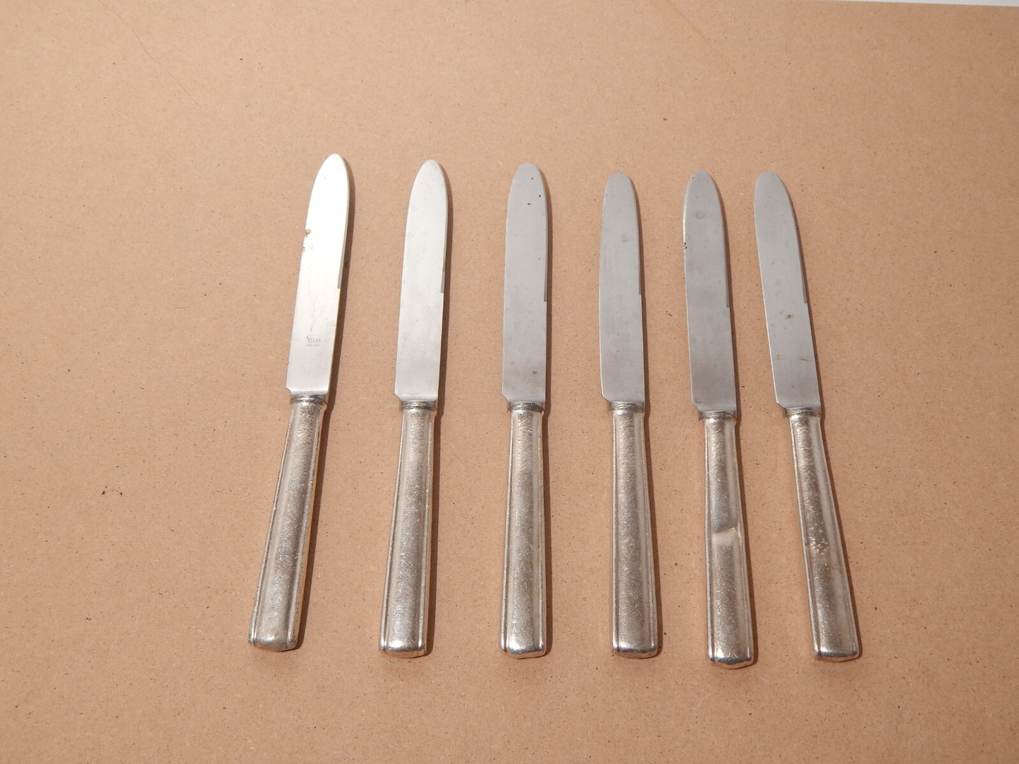 ANNI 50 ARTHUR KRUPP MILANO SET 6 COLTELLI ALPACCA ARGENTATE DESIGN GIO' PONTI #