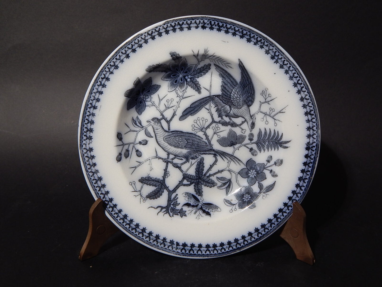 ANTICO ART NOUVEAU PIATTO PORCELLANA VILLEROY&BOCH METTLACH DECORO FASAN