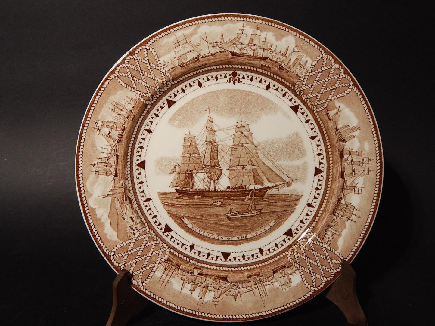 PIATTO PORCELLANA WEDGWOOD AMERICAN CLIPPER SHIP PLATES SOVEREIGN OF THE SEAS