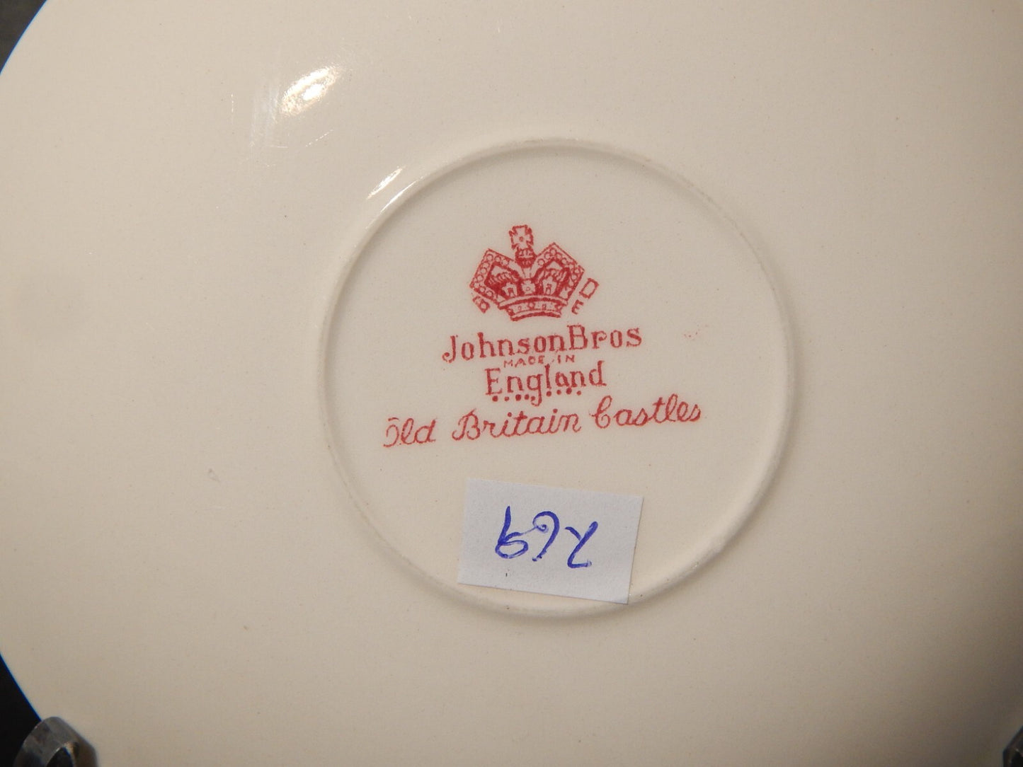 VINTAGE JOHNSON BROS OLD BRITAIN CASTLE TAZZA DA TE' SEMI PORCELLANA ROSSO