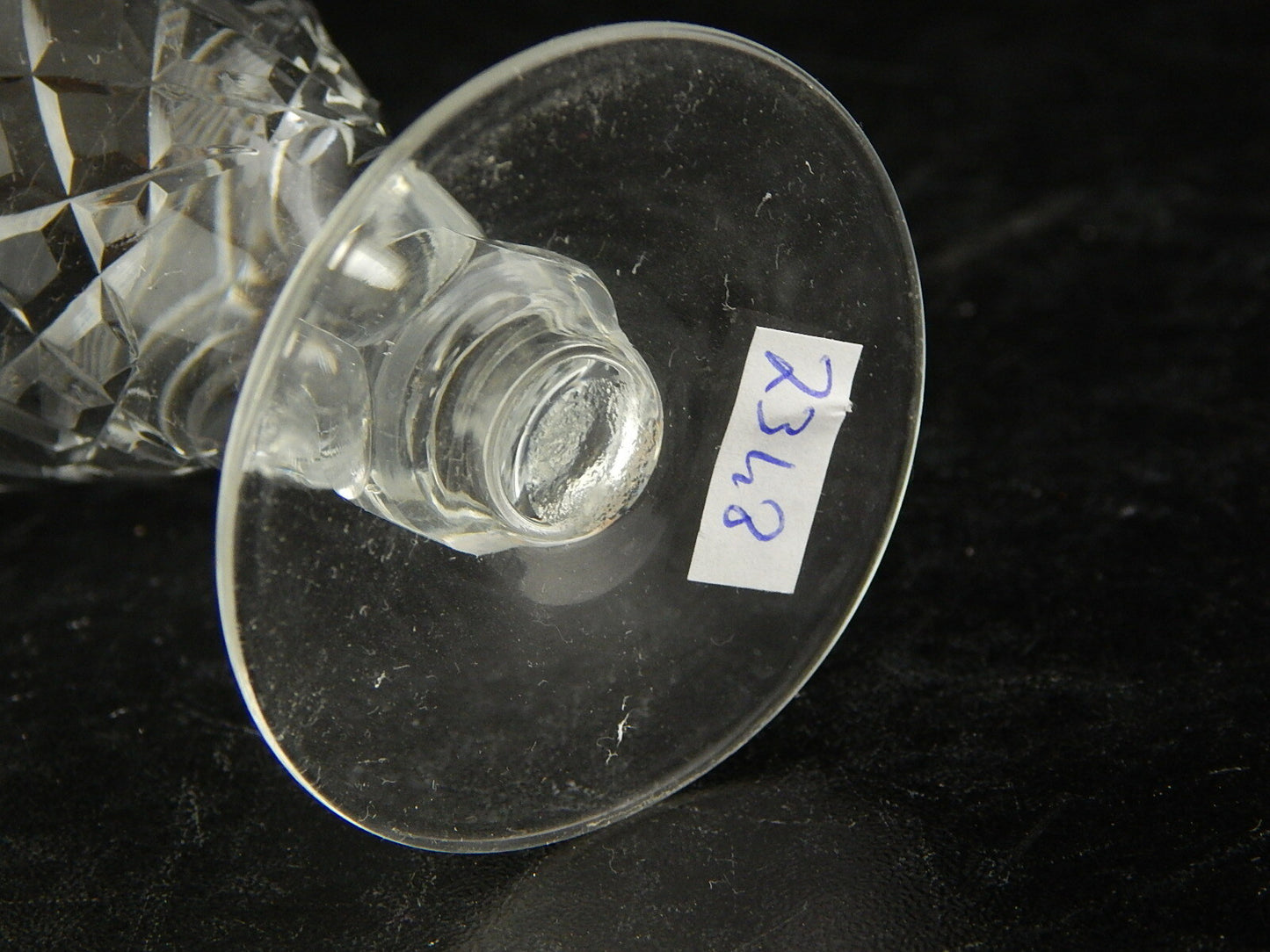 ANTICO ART DECO BICCHIERE CALICE CRISTALLO MOLATO 9 CM ALTEZZA