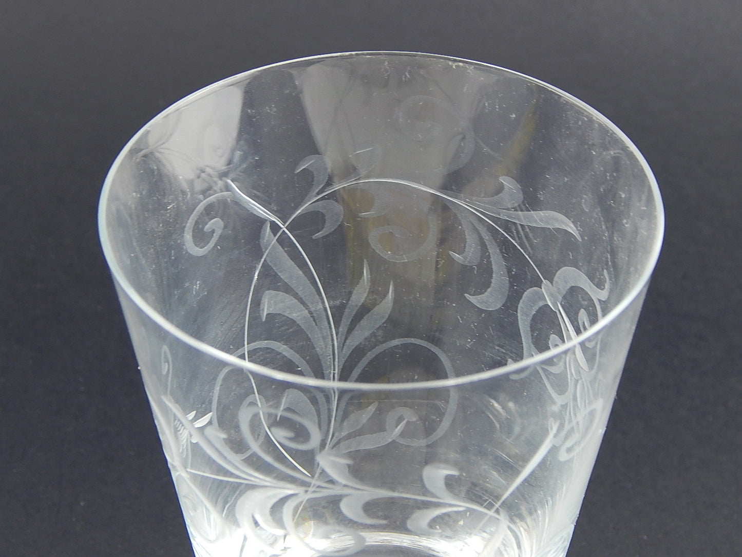 ANTICO ART NOUVEAU LIBERTY GRANDE CALICE VASO CRISTALLO INCISO MANO COLLEZIONE