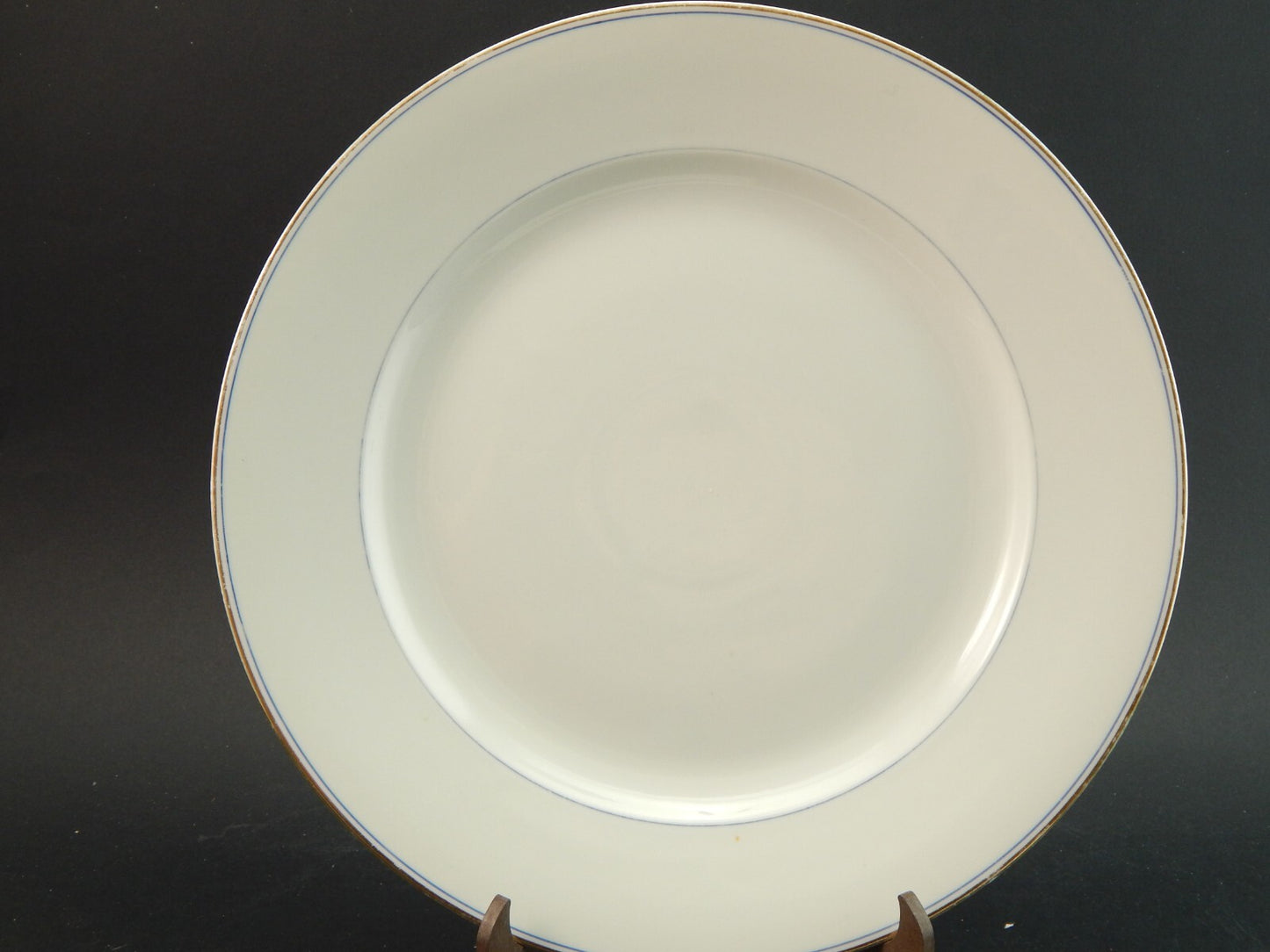 ANTICO DEL 1929 VASSOIO ROTONDO PORCELLANA RICHARD GINORI PROFILO BLU E ORO