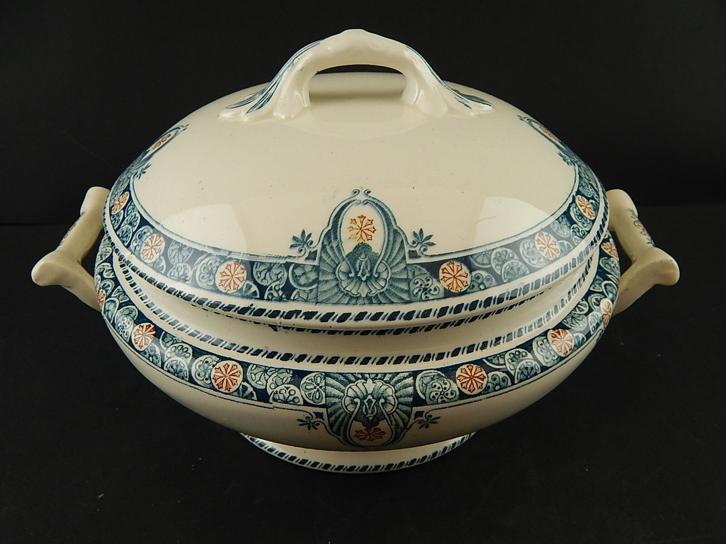 ANTICA ZUPPIERA CENTROTAVOLA LIBERTY CERAMICA LONGWY MODELLO LONDRES