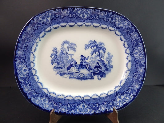 PORCELLANA ROYAL DOULTON BURSLEM WATTEAU ANTICO VASSOIO FINE 800 LA SERENATA