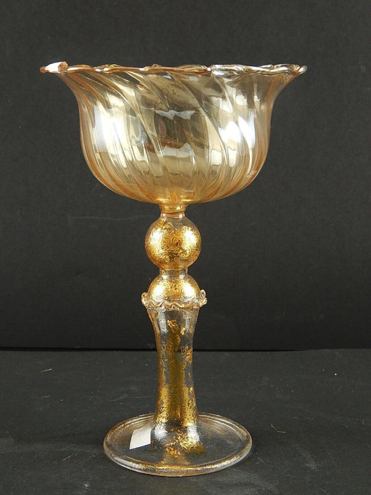 VINTAGE TIPETTO DEL DOGE CALICE MURANO VETRO SOFFIATO ARTISTICO COLLEZIONE A196