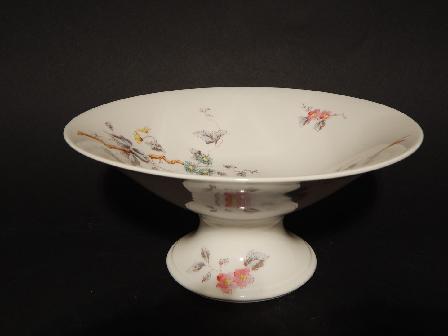 ANTICA ALZATA CENTROTAVOLA FRUTTIERA PORCELLANA GINORI FINE 800 RAMO FIORITO