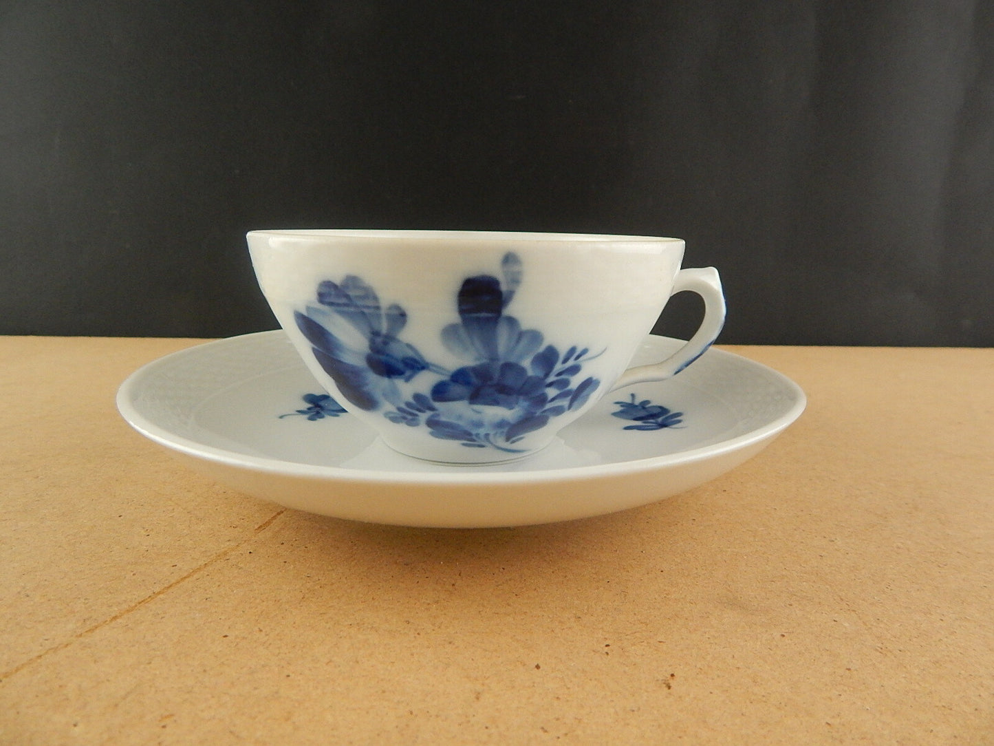 ROYAL COPENHAGEN PORCELLANA BLUE FLOWER TEA CUP SAUCER TAZZA TÈ DIPINTA MANO #2
