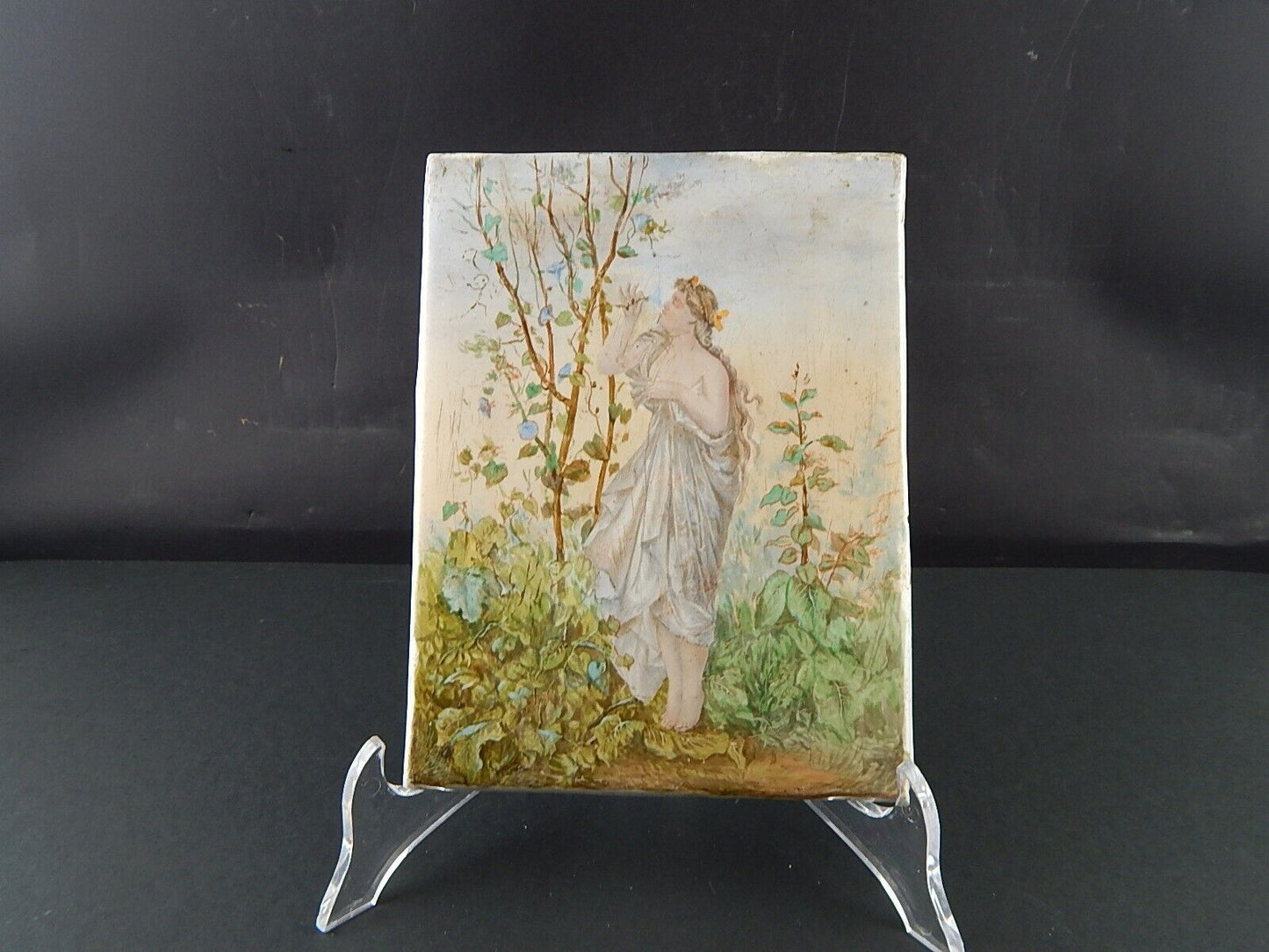 ANTICO AUTENTICO DIPINTO SU CERAMICA LIBERTY