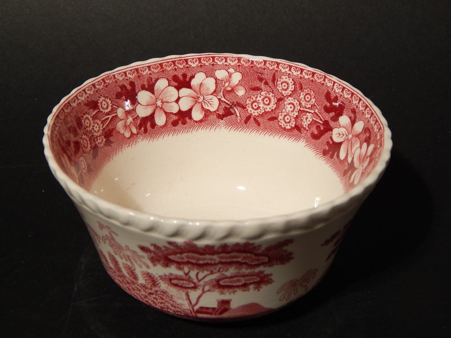 ANTICA CIOTOLA ZUCCHERIERA SEMI PORCELLANA SPODE ENGLAND DESIGN 1814 PINK TOWER